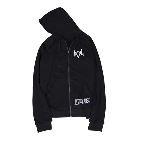 Watch Dogs 2 Catcher Hoodies   Man Sweatshirts Black Cosplay Jackets Zipper