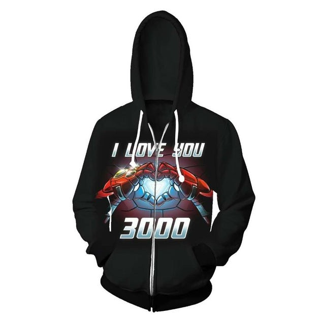 Tony Stark I Love You 3000 Hoodie Men The Avengers Iron Man Moive Costume Sweatshirt 2019 New Coat Casual Tops