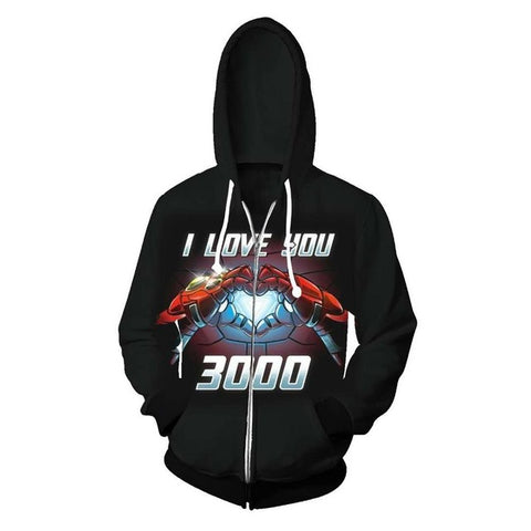 Tony Stark I Love You 3000 Hoodie Men The Avengers Iron Man Moive Costume Sweatshirt 2019 New Coat Casual Tops