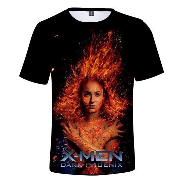 2019 Cosplay Costume X-Men: Dark Phoenix T-shirt Tops Men's Women's Jean Grey Shirts Tee for Adults Women Men Halloween Party