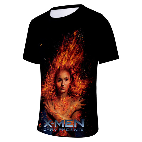 2019 Cosplay Costume X-Men: Dark Phoenix T-shirt Tops Men's Women's Jean Grey Shirts Tee for Adults Women Men Halloween Party