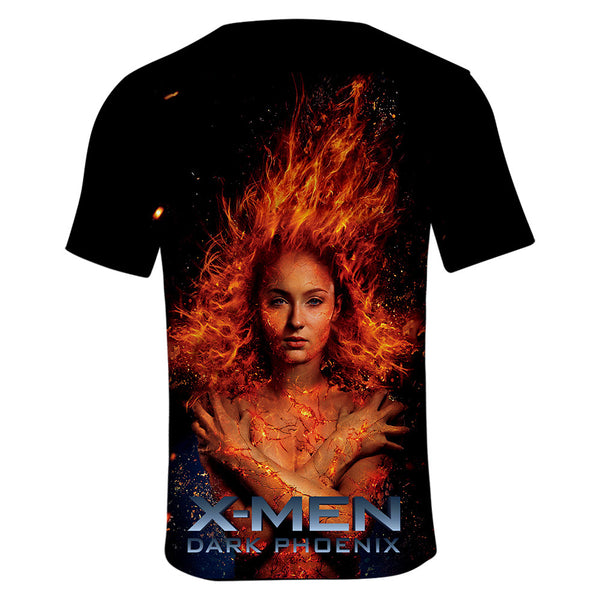 2019 Cosplay Costume X-Men: Dark Phoenix T-shirt Tops Men's Women's Jean Grey Shirts Tee for Adults Women Men Halloween Party