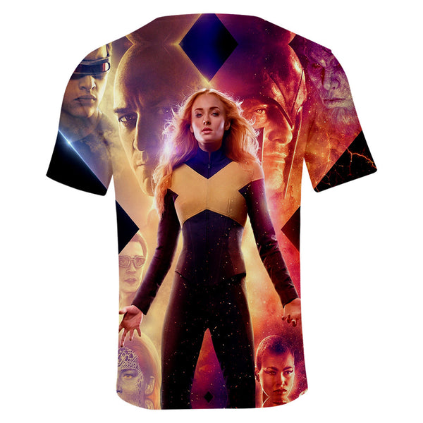 2019 Cosplay Costume X-Men: Dark Phoenix T-shirt Tops Men's Women's Jean Grey Shirts Tee for Adults Women Men Halloween Party