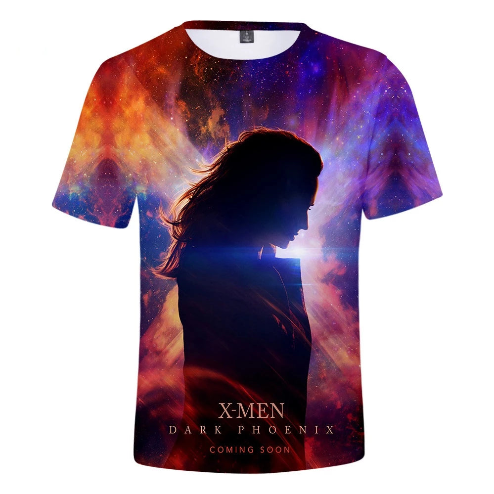 2019 Cosplay Costume X-Men: Dark Phoenix T-shirt Tops Men's Women's Jean Grey Shirts Tee for Adults Women Men Halloween Party