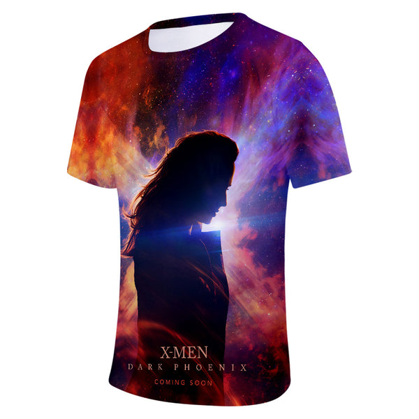 2019 Cosplay Costume X-Men: Dark Phoenix T-shirt Tops Men's Women's Jean Grey Shirts Tee for Adults Women Men Halloween Party