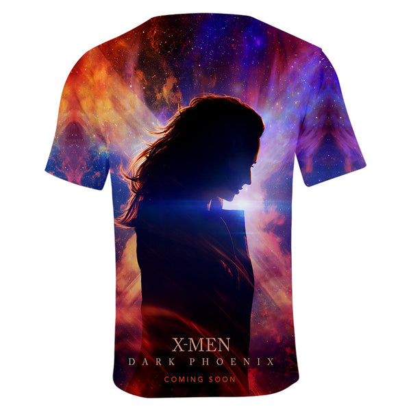 2019 Cosplay Costume X-Men: Dark Phoenix T-shirt Tops Men's Women's Jean Grey Shirts Tee for Adults Women Men Halloween Party