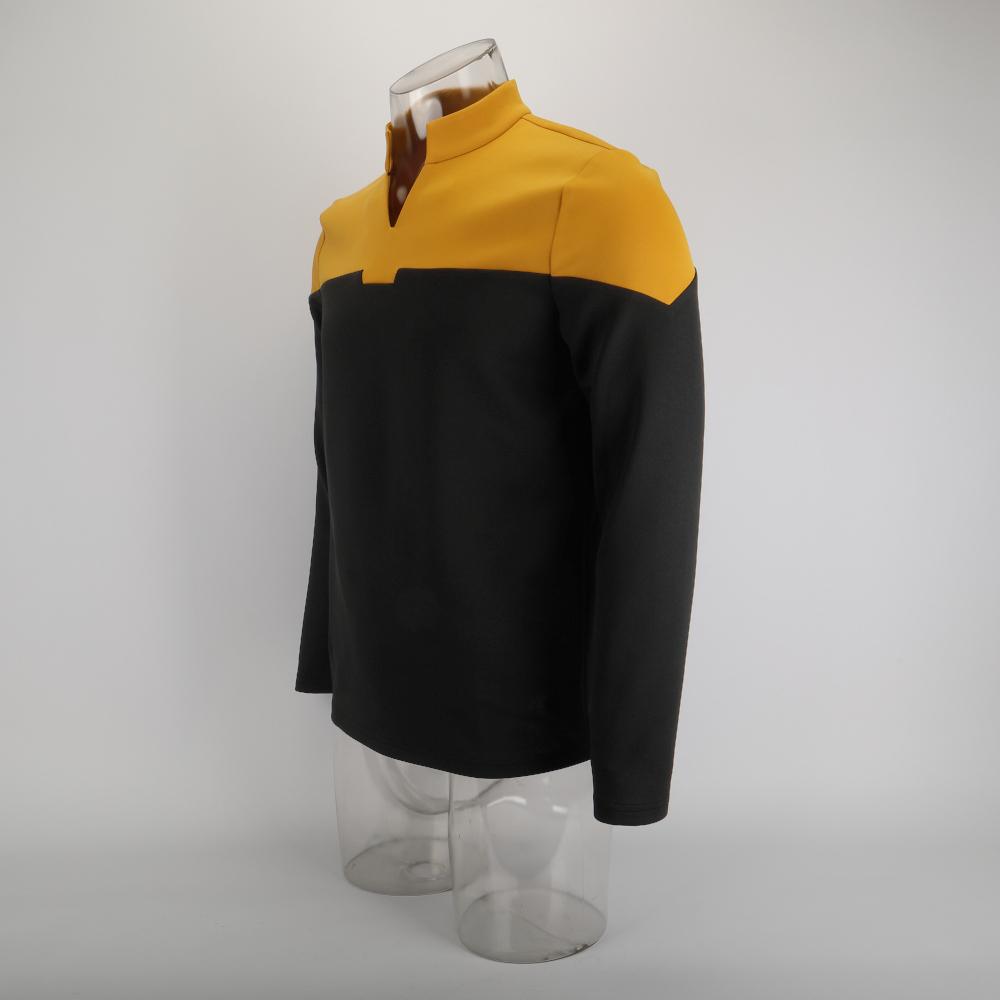 Cosermart Star Trek Picard  Uniform New Engineering Gold Top Shirts Halloween Cosplay Costume