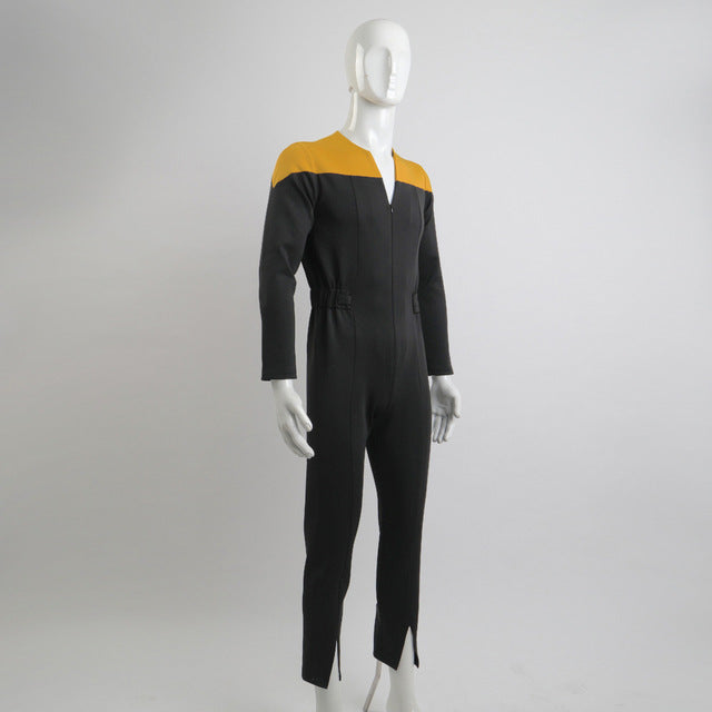 Cosermart Star Trek Deep Space Nine Commander Sisko Duty Uniform Jumpsuit Yellow Cosplay Costumes Halloween Party Prop