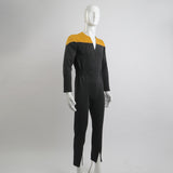 Cosermart Star Trek Deep Space Nine Commander Sisko Duty Uniform Jumpsuit Yellow Cosplay Costumes Halloween Party Prop