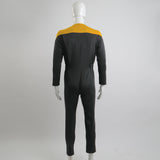 Cosermart Star Trek Deep Space Nine Commander Sisko Duty Uniform Jumpsuit Yellow Cosplay Costumes Halloween Party Prop