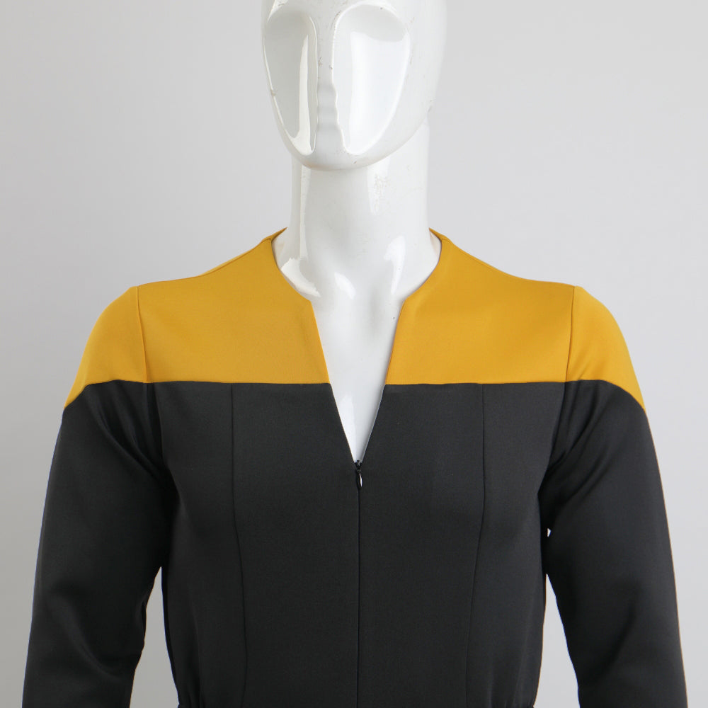 Cosermart Star Trek Deep Space Nine Commander Sisko Duty Uniform Jumpsuit Yellow Cosplay Costumes Halloween Party Prop