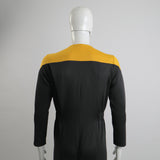Cosermart Star Trek Deep Space Nine Commander Sisko Duty Uniform Jumpsuit Yellow Cosplay Costumes Halloween Party Prop