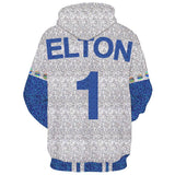 Elton John Dodgers Hoodie Zip Up Sweatshirt Jacket Cosplay Costume