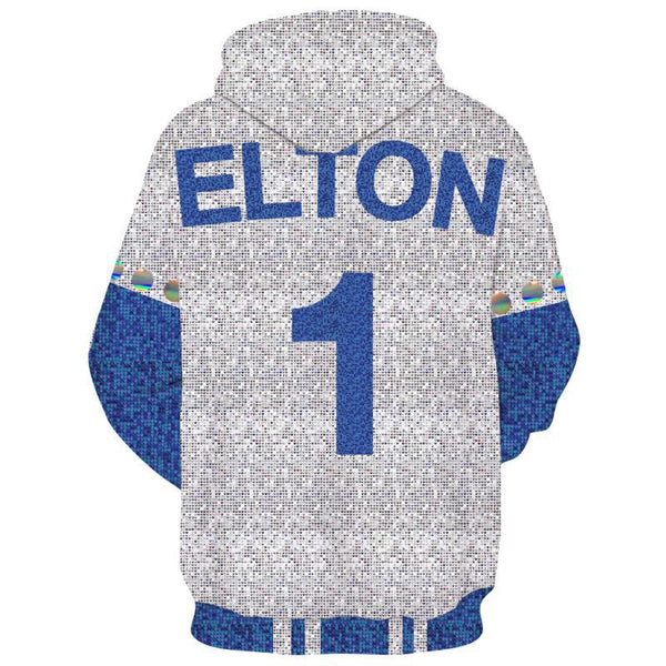2019 Rocketman Elton John Dodgers Hoodie Zip Up Sweatshirt Jacket Cosplay Costume