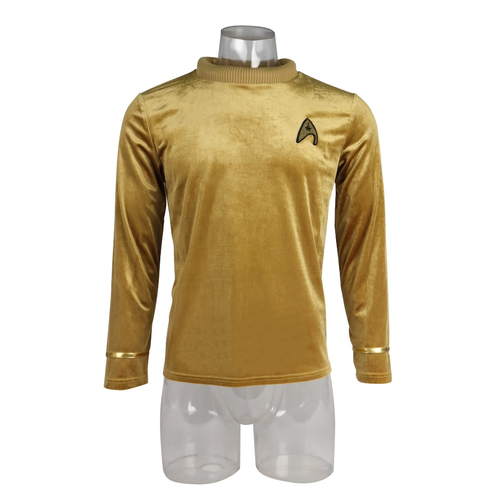 Cosermart Star Trek The Original Series TOS Captain Pike Kirk Top Shirt Cosplay Uniform Halloween Costumes Man Adult