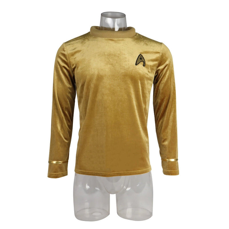 Cosermart Star Trek The Original Series TOS Captain Pike Kirk Top Shirt Cosplay Uniform Halloween Costumes Man Adult