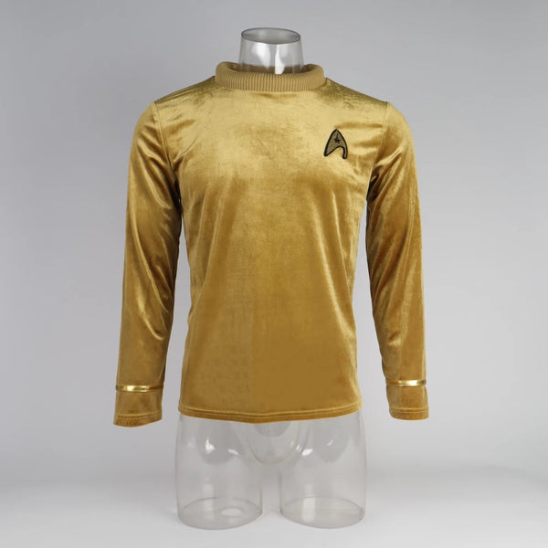 Cosermart Star Trek The Original Series TOS Captain Pike Kirk Top Shirt Cosplay Uniform Halloween Costumes Man Adult