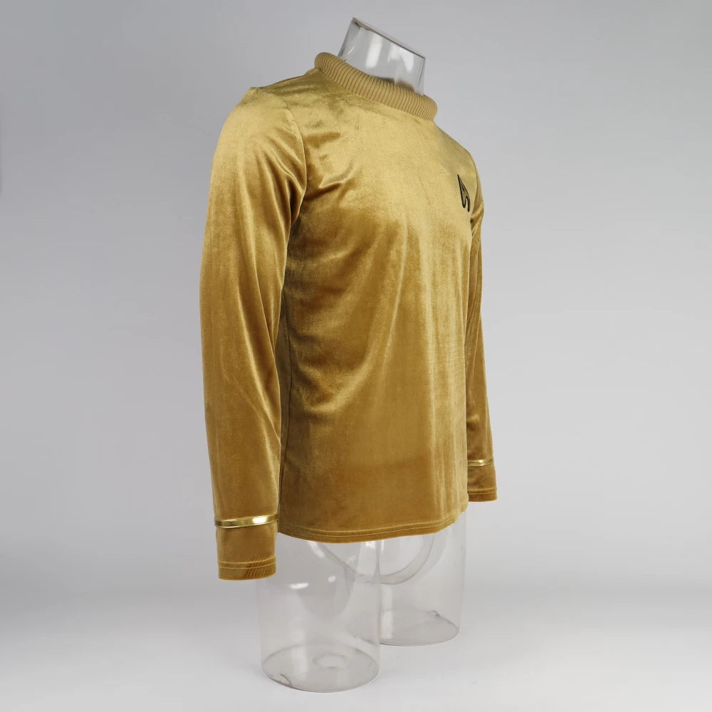 Cosermart Star Trek The Original Series TOS Captain Pike Kirk Top Shirt Cosplay Uniform Halloween Costumes Man Adult