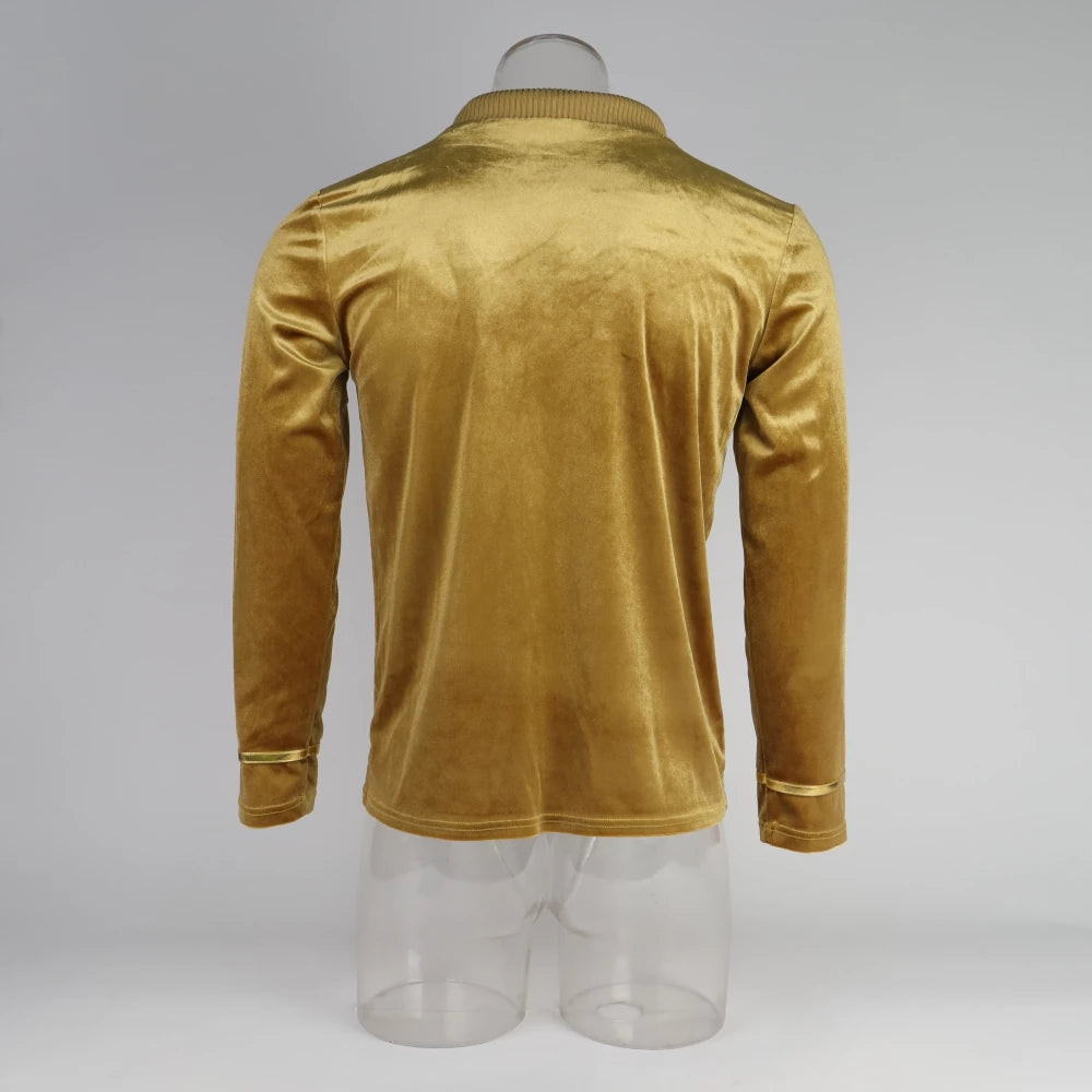 Cosermart Star Trek The Original Series TOS Captain Pike Kirk Top Shirt Cosplay Uniform Halloween Costumes Man Adult