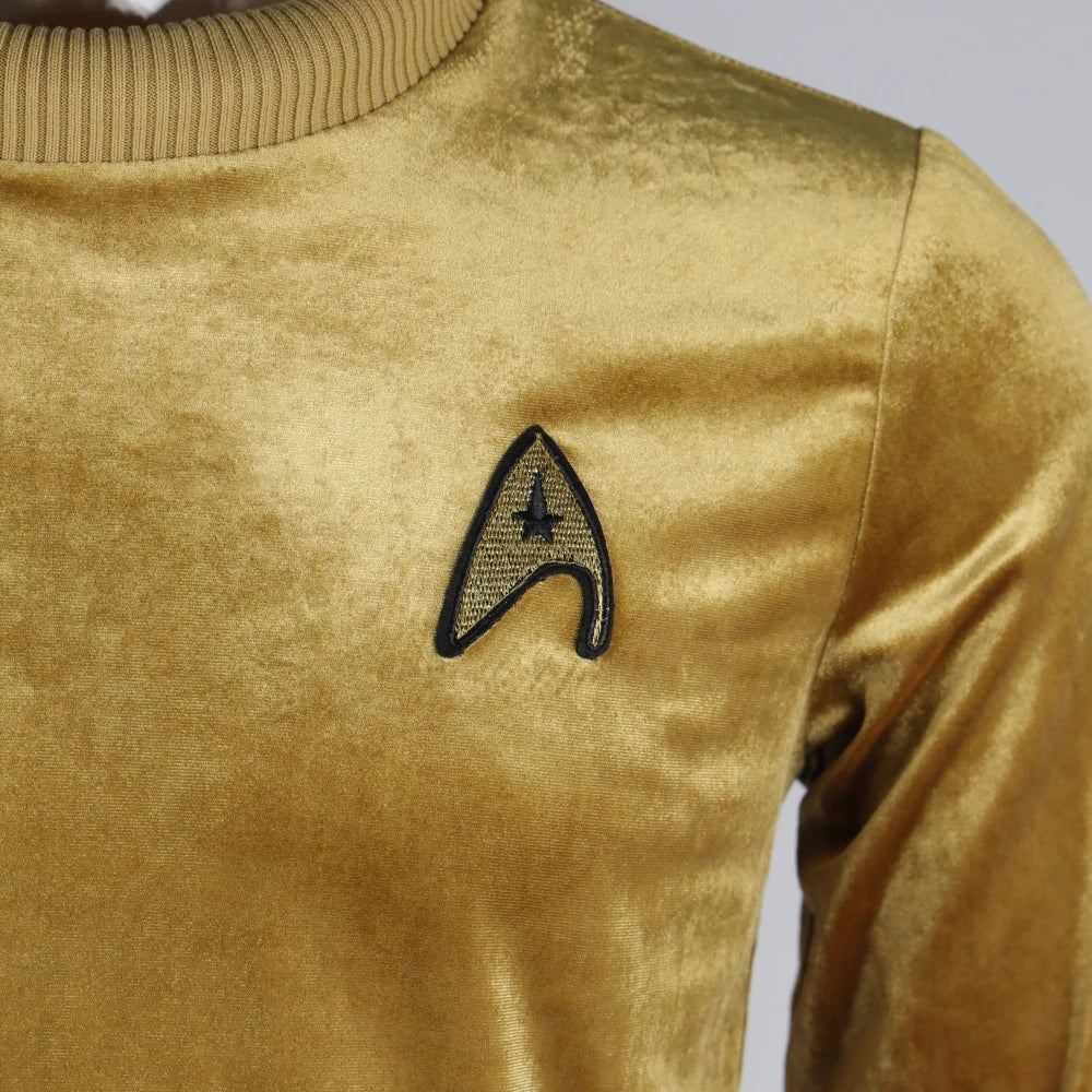 Cosermart Star Trek The Original Series TOS Captain Pike Kirk Top Shirt Cosplay Uniform Halloween Costumes Man Adult