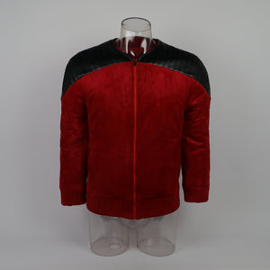 Cosermart Star Trek The Next Generation TNG Captain Picard Duty Uniform Jacket TNG Red Costume Halloween Cosplay Costume