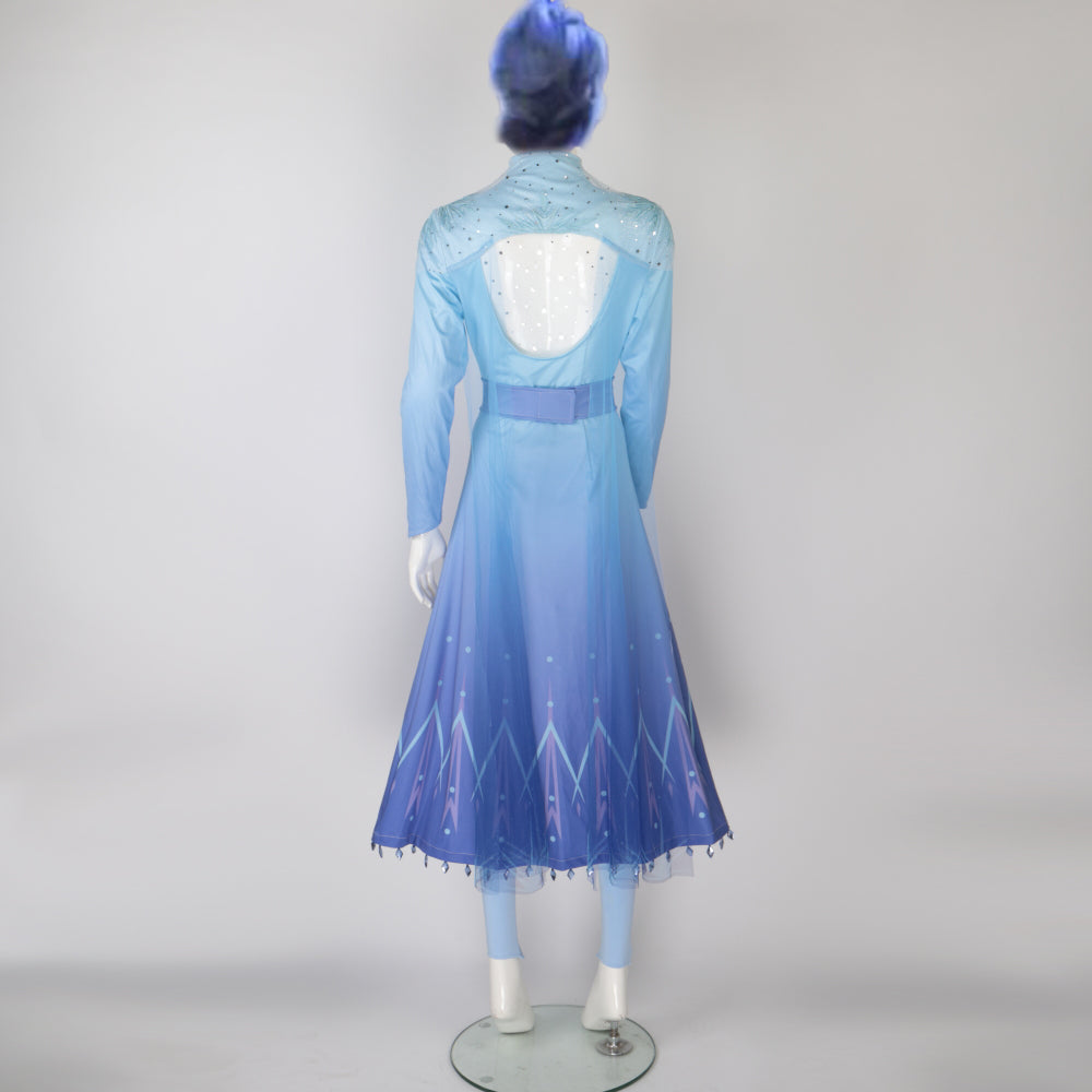 Snow Adult Elsa Dress Costume Halloween Cosplay Elsa Anna Costume Princess Ice Queen Elsa Outfit Full Set
