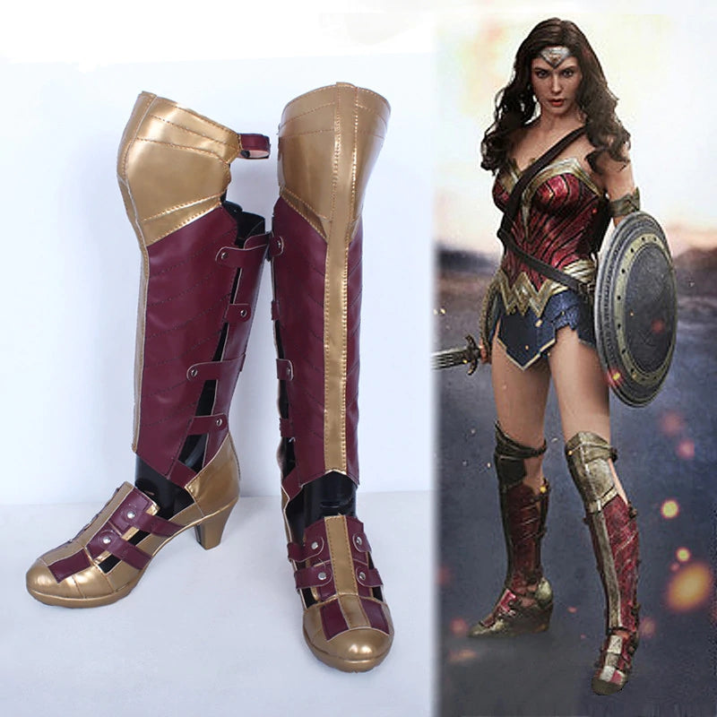 2017 Movie Wonder Woman Diana Princess Cosplay Boots Halloween Cosplay Shoes