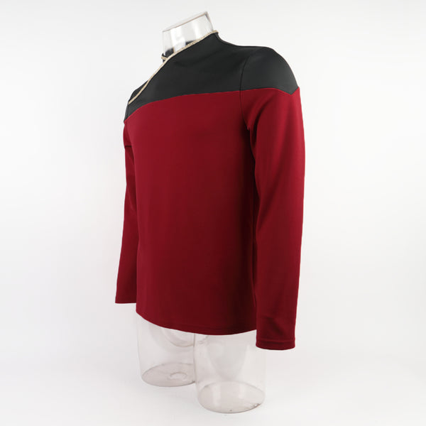 Star Trek TNG Captain Picard Red Uniform Top Jacket Voyager DS9 Yellow Cosplay Costumes Halloween Party Prop