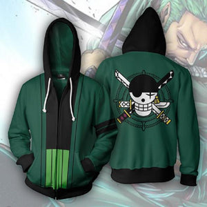 Anime ONE PIECE Roronoa Zoro Hooded Hoodies Sweatshirts Jackets Cardigan Coat Tops