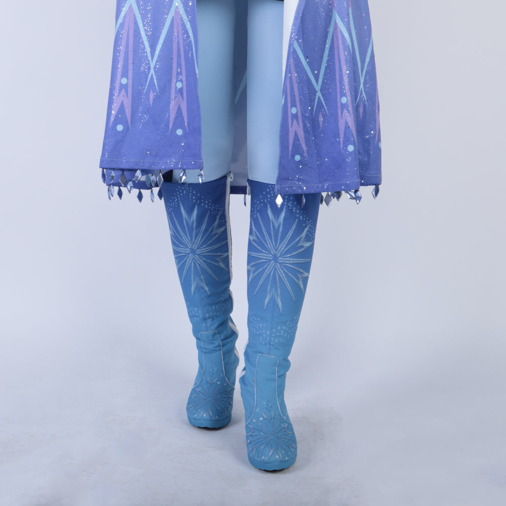 Elsa Boots Costume Halloween Knee-high High Heel Elsa Shoes Costume Princess Ice Queen Elsa Prop