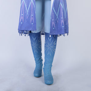 Elsa Boots Costume Halloween Knee-high High Heel Elsa Shoes Costume Princess Ice Queen Elsa Prop