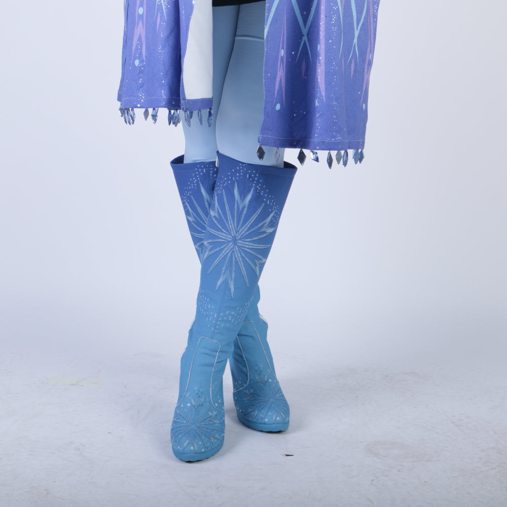 Elsa Boots Costume Halloween Knee-high High Heel Elsa Shoes Costume Princess Ice Queen Elsa Prop