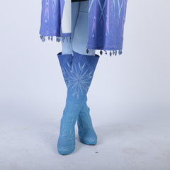 Elsa Boots Costume Halloween Knee-high High Heel Elsa Shoes Costume Princess Ice Queen Elsa Prop