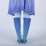Elsa Boots Costume Halloween Knee-high High Heel Elsa Shoes Costume Princess Ice Queen Elsa Prop