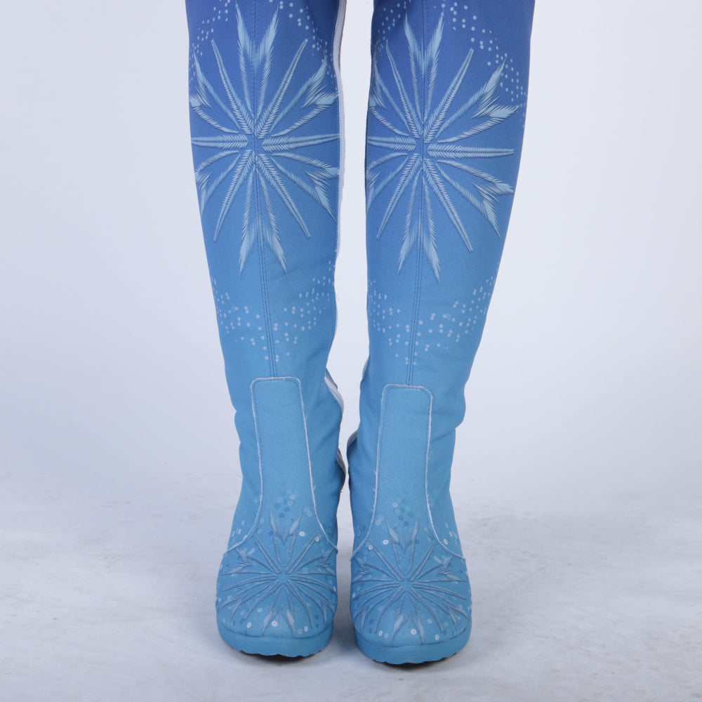 Elsa Boots Costume Halloween Knee-high High Heel Elsa Shoes Costume Princess Ice Queen Elsa Prop