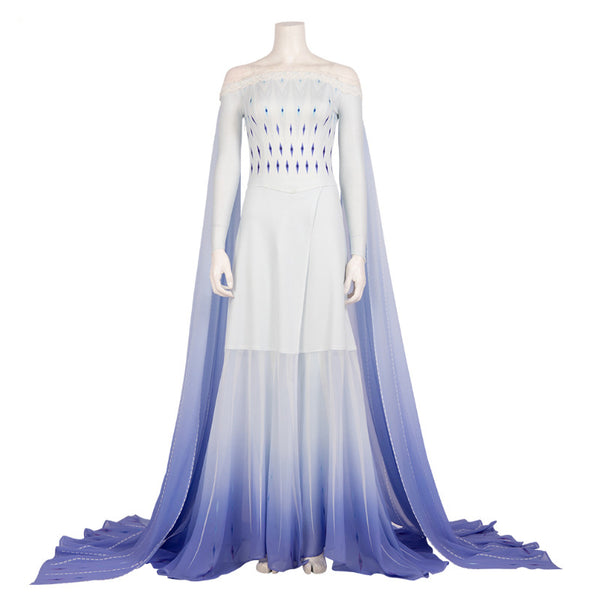 2019 Movie Elsa White Dress Custom Made Costumes Princess Elsa Cosplay Costume Dress Elsa Hair Down White Dress Adult