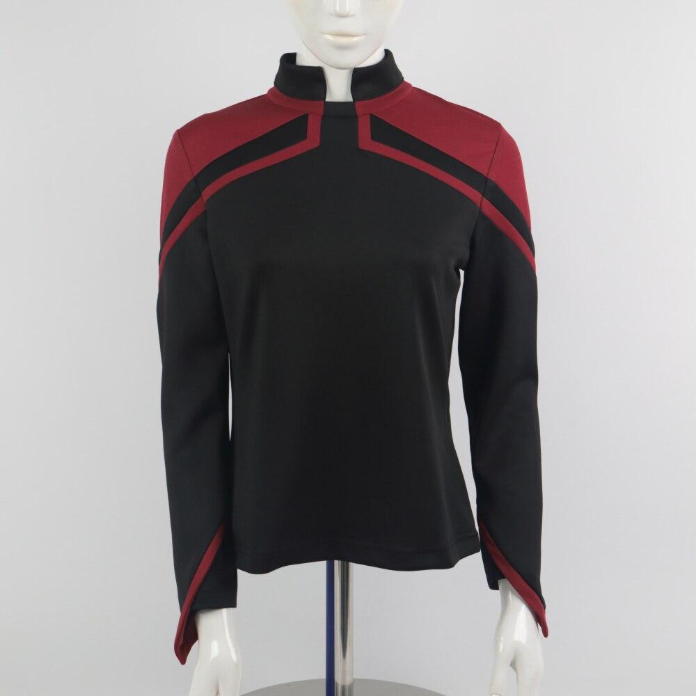 Cosermart Star Trek Picard  JL Uniform  Female Red Gold Blue Top Shirt Cosplay Costume Women Adult Coat Prop
