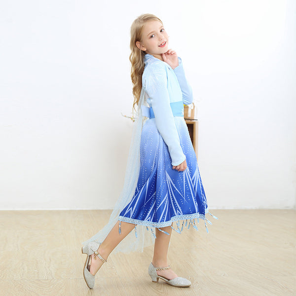 Frozen Princess Elsa Dress for Girls Clothing Wear Cosplay Elza Costume Halloween Christmas Party Gift Fancy 4-10y Baby Girl