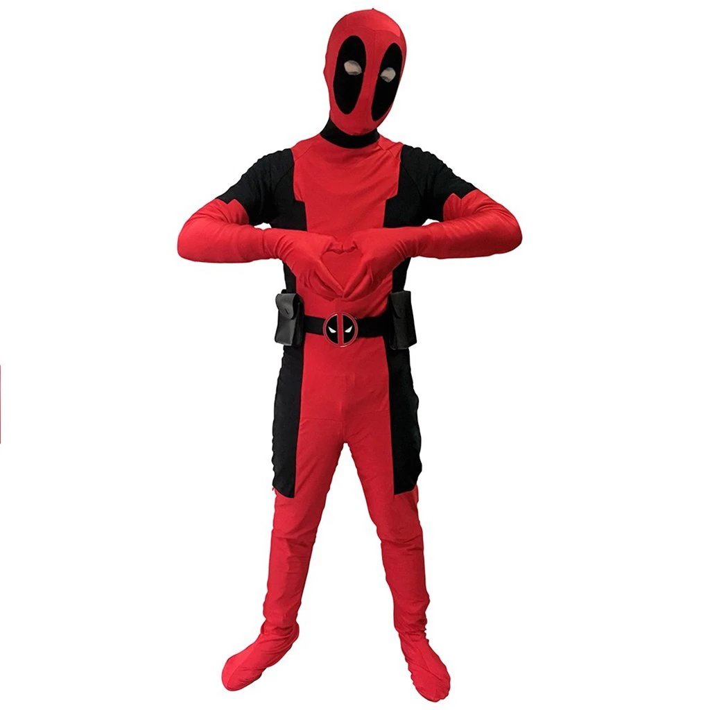 Adult Kids Deadpool Cosplay Costume Jumpsuit Spandex Zentai Suit