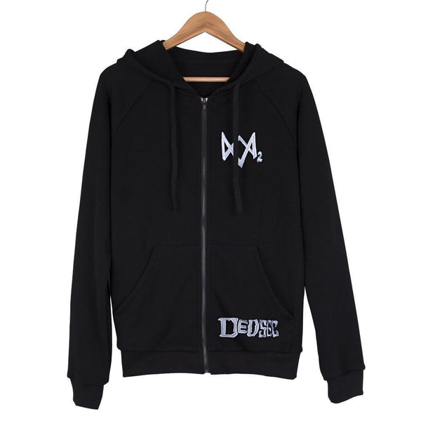 Watch Dogs 2 Catcher Hoodies   Man Sweatshirts Black Cosplay Jackets Zipper