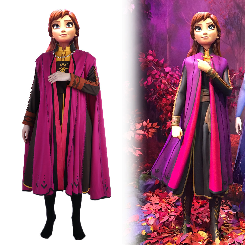 Frozen Snow Queen Anna Elsa Princess Cosplay Costume Outfit Full