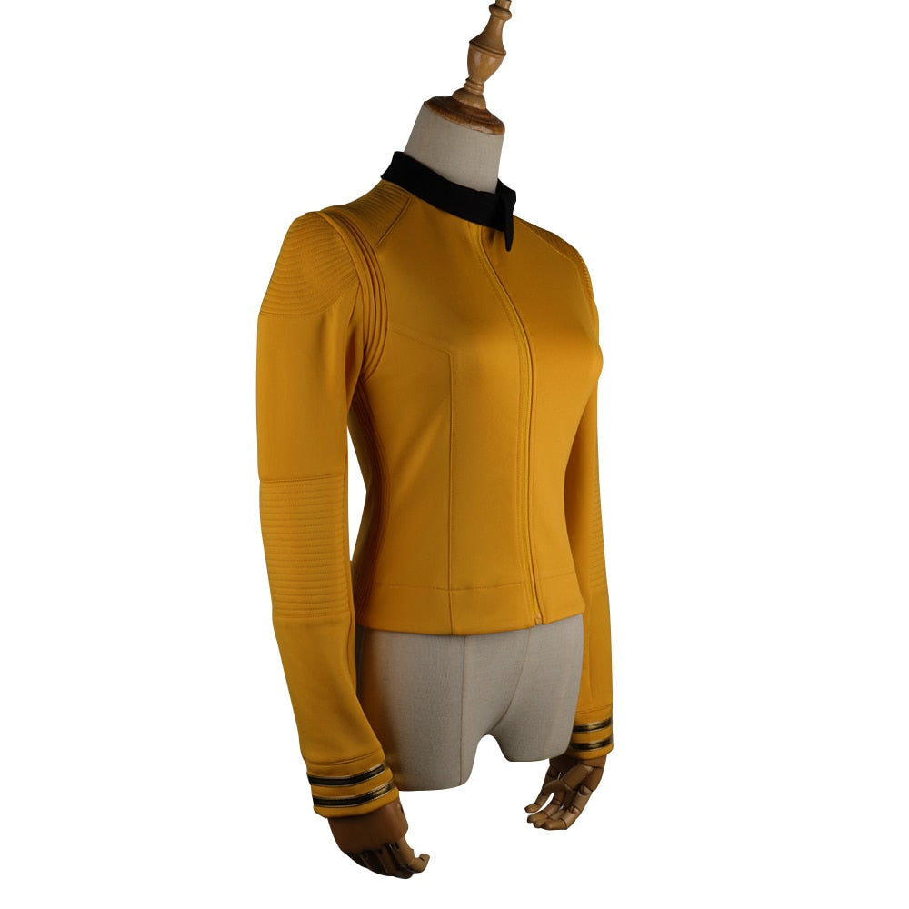 Cosermart Star Trek Discovery Season 2 Female Top Starfleet Commander Uniform with Badge Woman Cosplay Costume