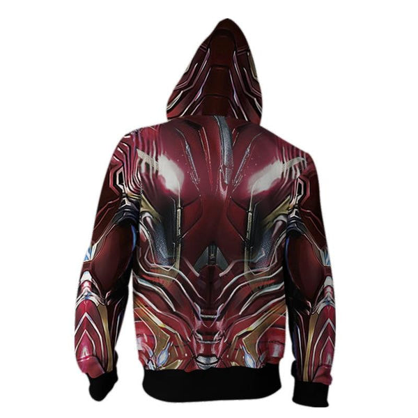 2019 Avengers: Endgame Tony Stark Hoodie Cosplay Costume Iron Man Sweatshirts Jacket Coat