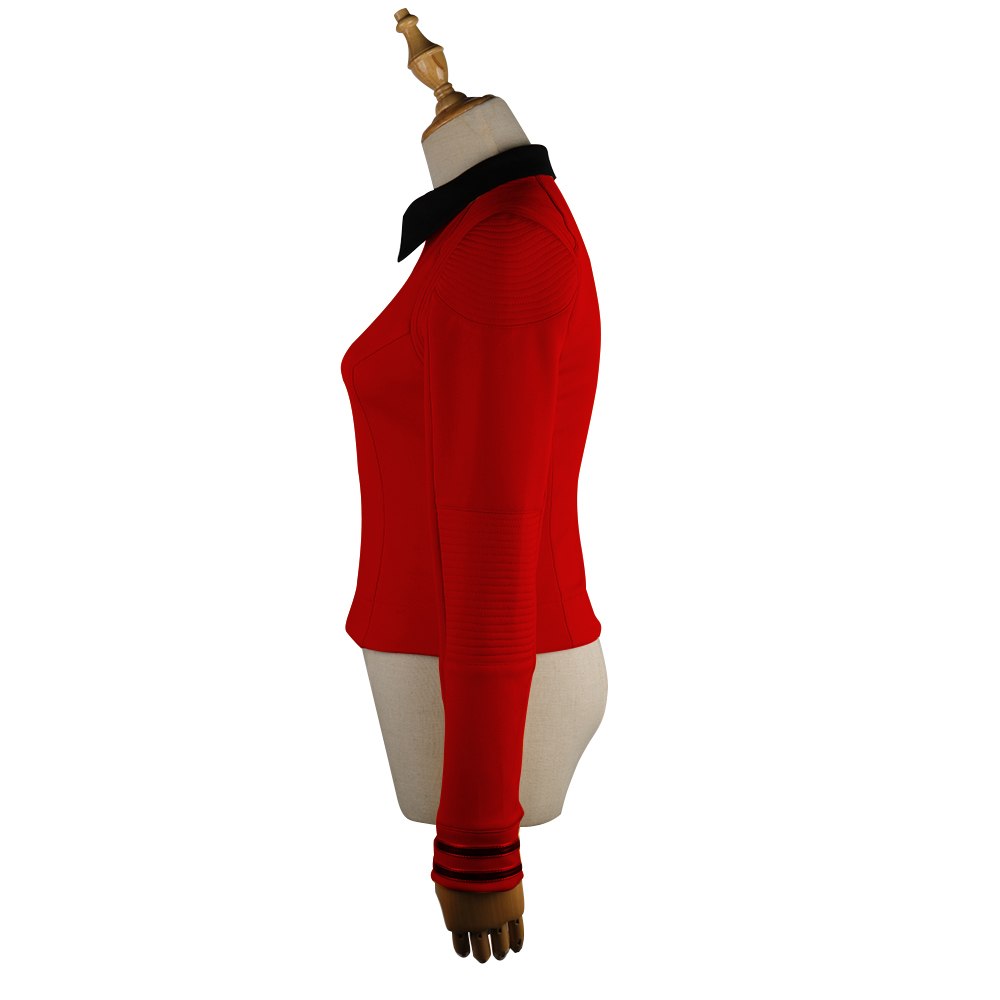 Cosermart Star Trek Discovery Season 2 Female Top Starfleet Commander Uniform with Badge Woman Cosplay Costume