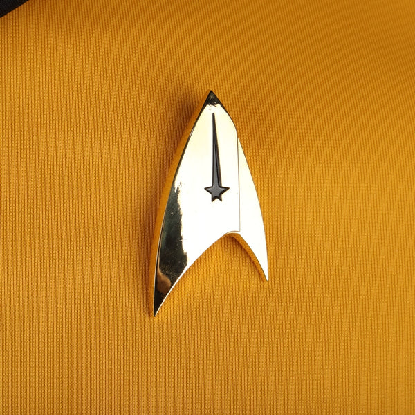 Cosermart Star Trek Discovery Season 2 Starfleet Captain Kirk Shirt Uniform Badge Costumes Men Adult Halloween Cosplay Costume