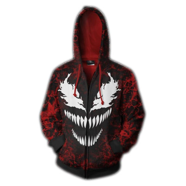 Venom Spider-Man Hoodie Halloween Cosplay Sweatshirt Coat