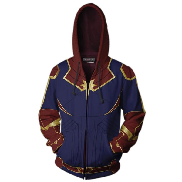 Captain Marvel Cosplay Costume Carol Danvers 2019 Superhero Hoodie Halloween Costumes