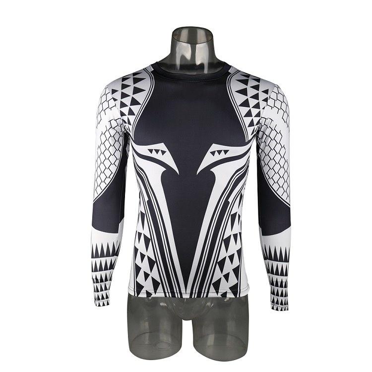 Aquaman Compression Shirt Man 3D Printed T Shirts Comics Cosplay Costume Long Sleeve Tops