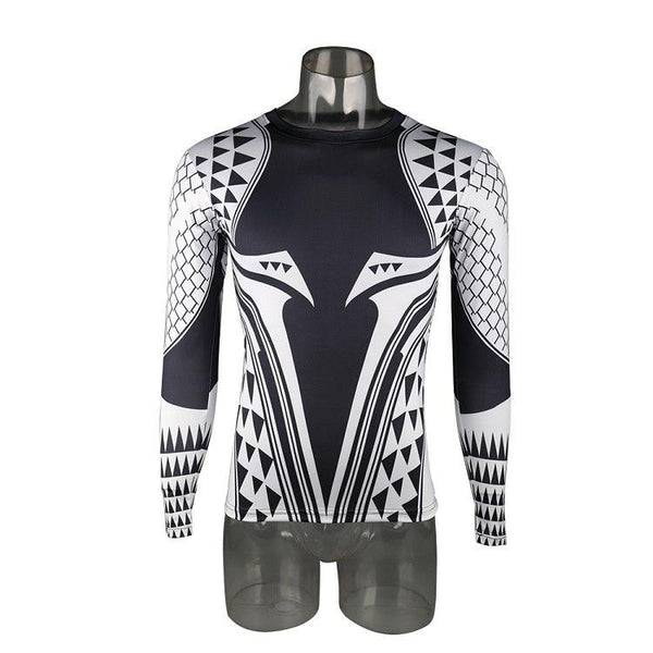 Aquaman Compression Shirt Man 3D Printed T Shirts Comics Cosplay Costume Long Sleeve Tops