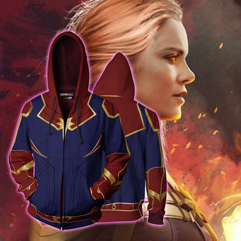 Captain Marvel Cosplay Costume Carol Danvers 2019 Superhero Hoodie Halloween Costumes